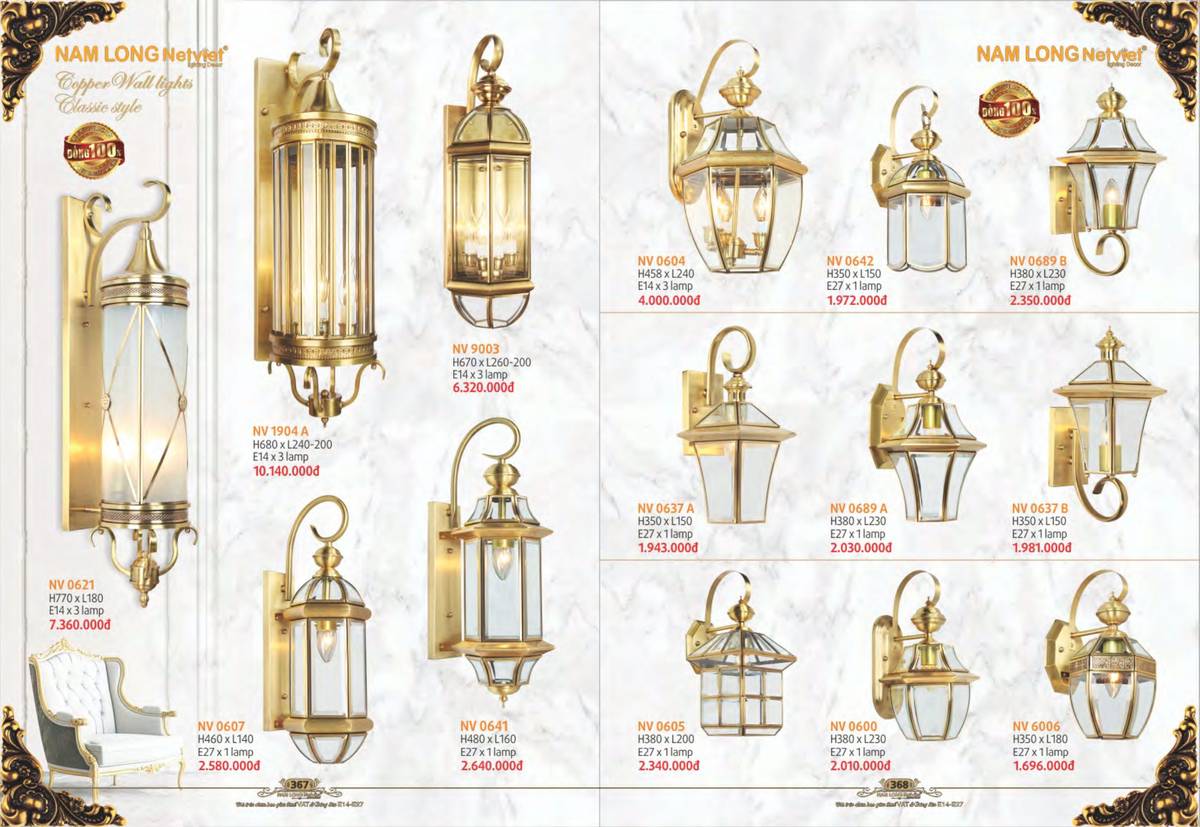 Đèn trang trí NAM LONG Catalogue và Bảng giá tại Bình Dương /Page 78